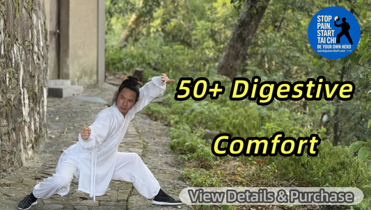 15-Minute Standing & Lying Tai Chi — Quick, natural support for bloating, fullness, cramping, gas, heartburn & constipation. Gentle, low-impact, science-based & safe